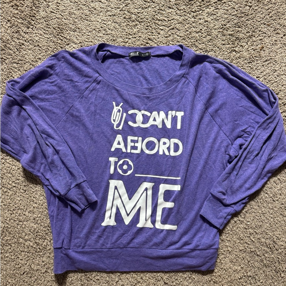 Purple graphic Crew Neck Sweater